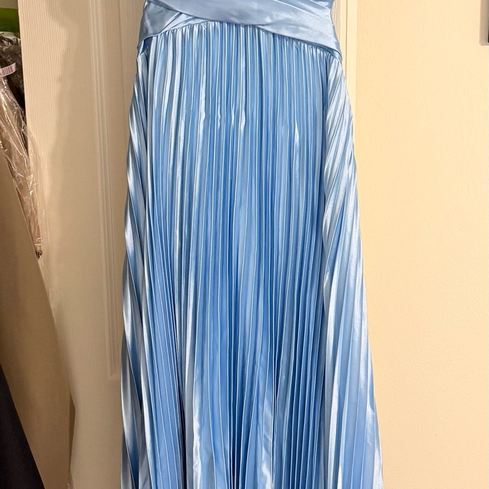 Luxxel Light Blue Strapless Dress